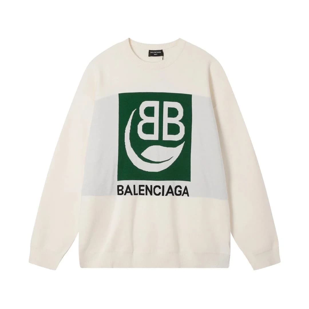 Balenciaga BB Logo Cream & Green Sweater — Hipobuy Spreadsheet find