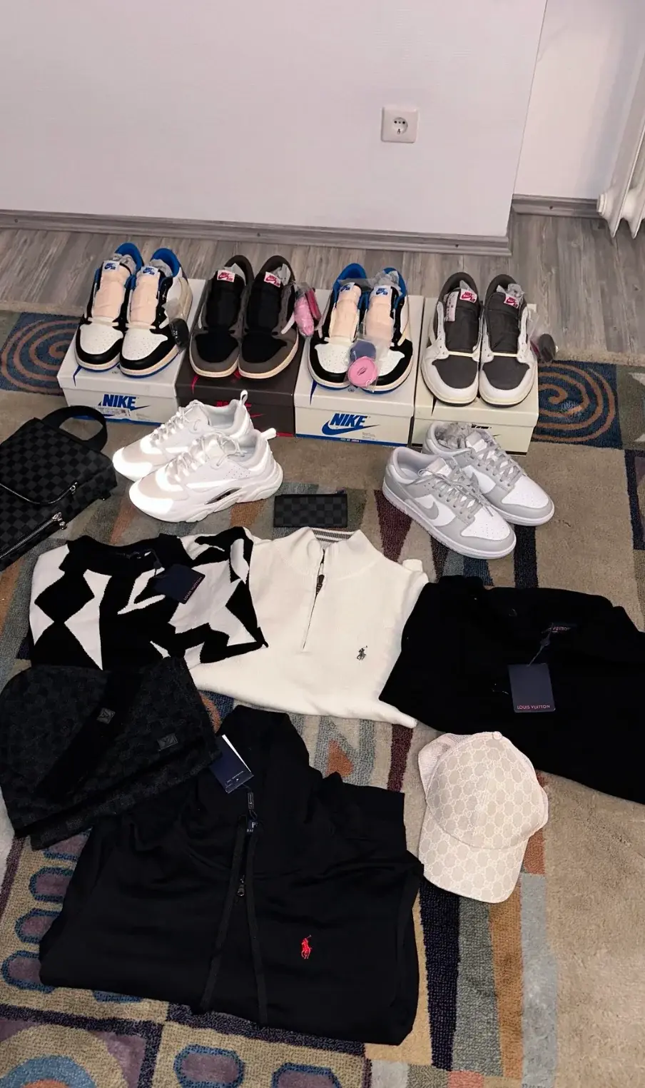 ~14.5 kg Hipobuy haul — six pairs, LV-style knits & Damier accessories — Hipobuy Spreadsheet buyer haul