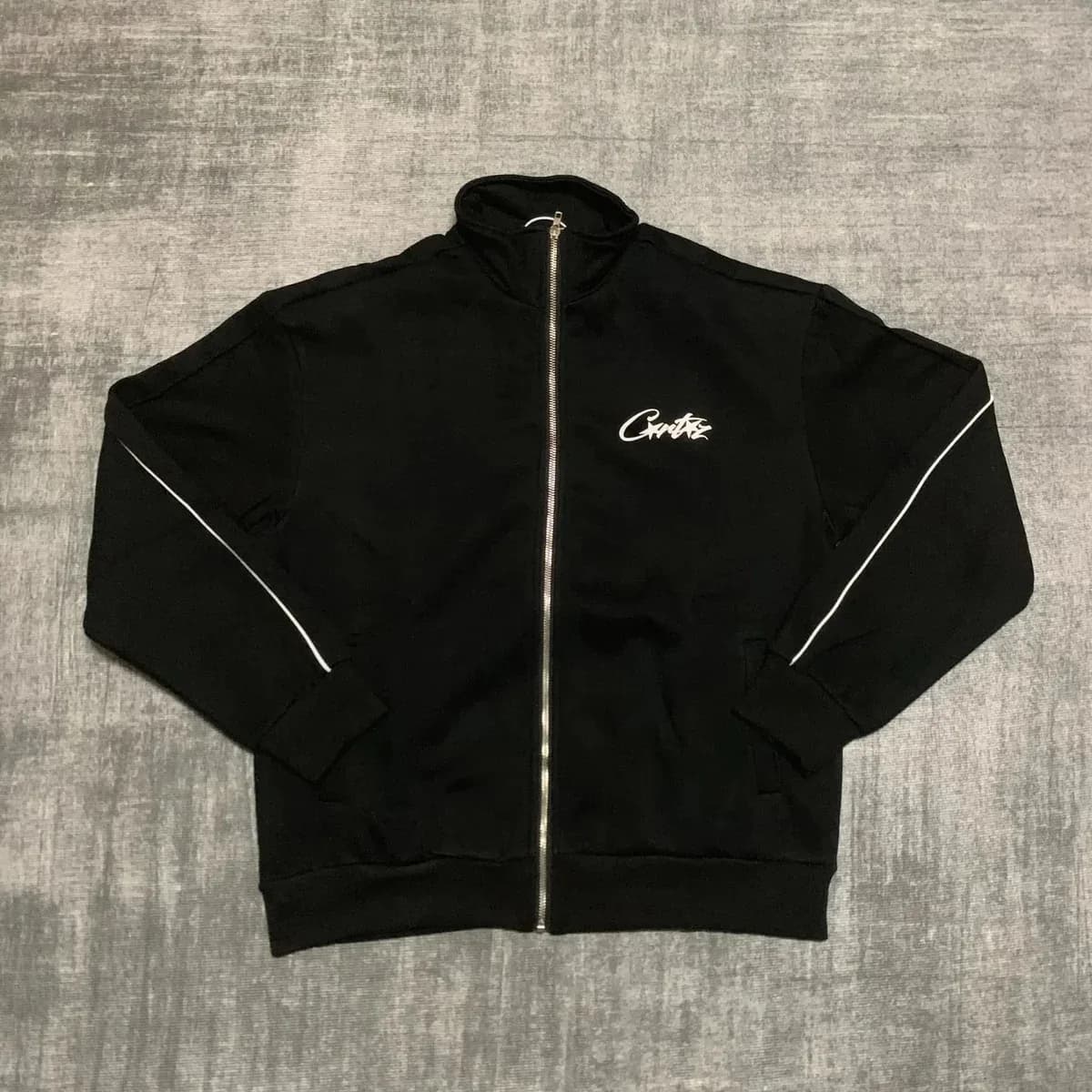 Black '19' Zip-Up Jacket with White Piping — Hipobuy Spreadsheet find