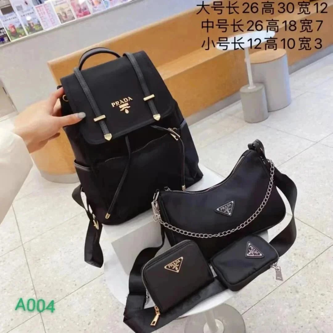 Prada Black Nylon Backpack Set with Chain Strap — Hipobuy Spreadsheet find